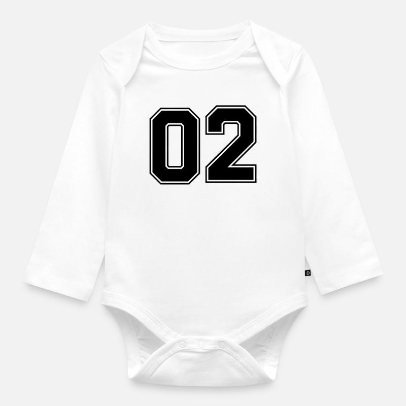 Nummer zwei 2 - Baby Bio-Langarm-Body - Weiß