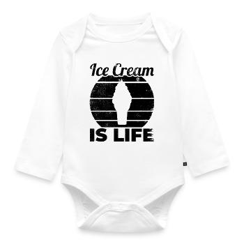 Ice Cream Vendor Saying - Organic Longsleeve Baby Bodysuit - white - Front
