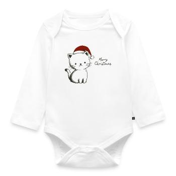 Weihnachtskätzchen - Festliche Reinheit - Baby Bio-Langarm-Body - Weiß - Vorne