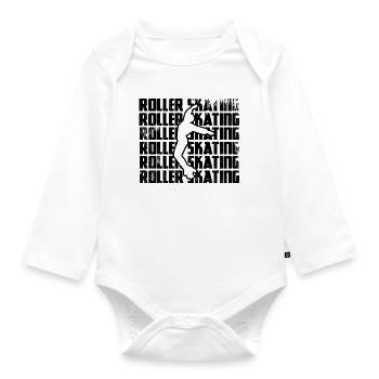 Roller skating - Organic Longsleeve Baby Bodysuit - white - Front