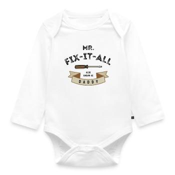 I fix everything - Organic Longsleeve Baby Bodysuit - white - Front
