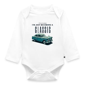 Oldtimer Zeitalter Nostalgie Design - Baby Bio-Langarm-Body - Weiß - Vorne