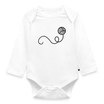 Cartoon Wool Ball - Organic Longsleeve Baby Bodysuit - white - Front