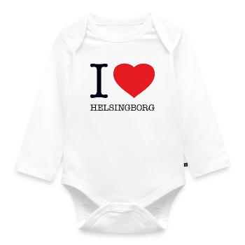 I LOVE HELSINGBORG - Baby Bio-Langarm-Body - Weiß - Vorne
