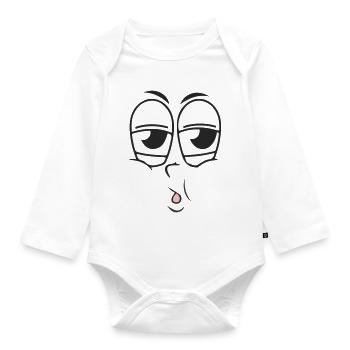 Face Fatigue - Organic Longsleeve Baby Bodysuit - white - Front