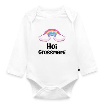 Hoi Grossmami Schweiz Oma - Baby Bio-Langarm-Body - Weiß - Vorne