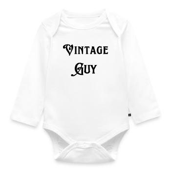 Vintage Guy - Organic Longsleeve Baby Bodysuit - white - Front