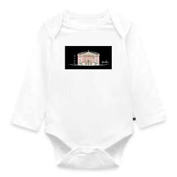 Berlin, Oper unter den Linden, Zeichnung - Baby Bio-Langarm-Body - Weiß - Vorne