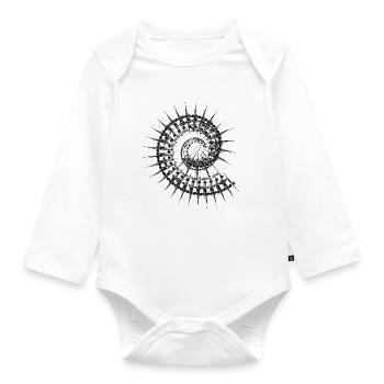 Muschelform Schnecke in schwarz weiß - Baby Bio-Langarm-Body - Weiß - Vorne