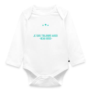 Beau goss Cadeau Anniversaire 40 ans Humour - Body Bébé bio manches longues - blanc - Devant