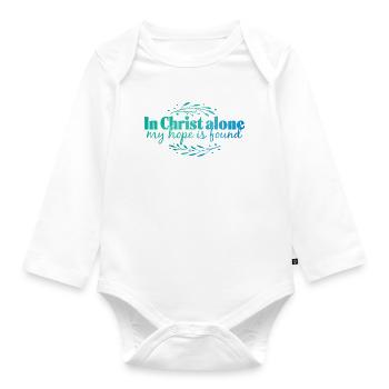 In Christ alone - Baby Bio-Langarm-Body - Weiß - Vorne