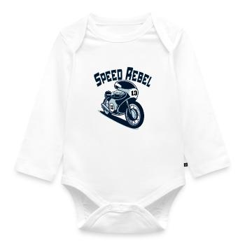 Speed Rebel - Baby Bio-Langarm-Body - Weiß - Vorne