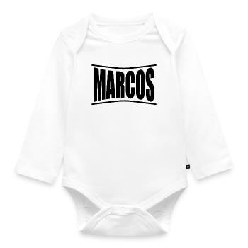 Marcos t-shirt t-shirt gift idea - Organic Longsleeve Baby Bodysuit - white - Front