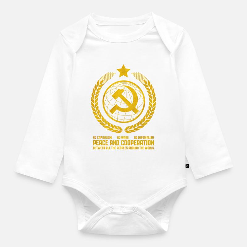 L’internationalisme communiste - Body Bébé bio manches longues - blanc