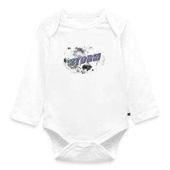 STORM Storm with Background - Organic Longsleeve Baby Bodysuit - white - Front
