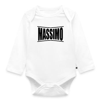 t-shirt Massimo t-shirt gift idea - Organic Longsleeve Baby Bodysuit - white - Front