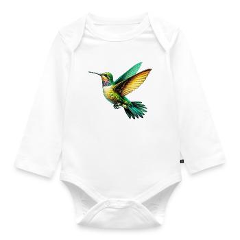 Hummingbird - Organic Longsleeve Baby Bodysuit - white - Front