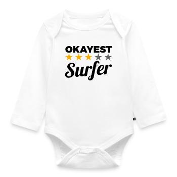 Average surfer - Organic Longsleeve Baby Bodysuit - white - Front