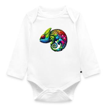 Caméléon - Body Bébé bio manches longues - blanc - Devant