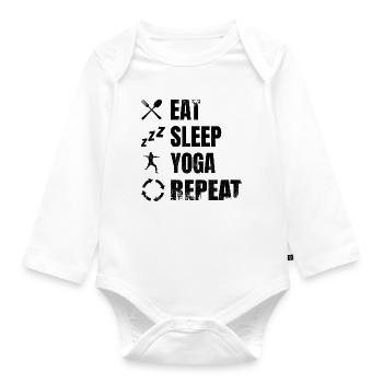 Yoga Daily Routine - Organic Longsleeve Baby Bodysuit - white - Front