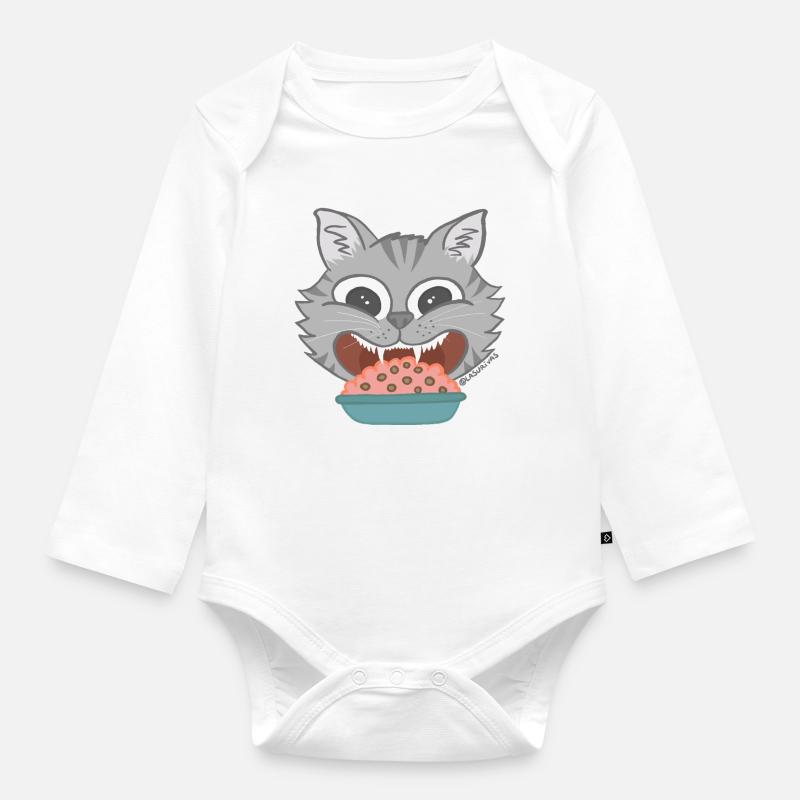 Gato - Body Bébé bio manches longues - blanc