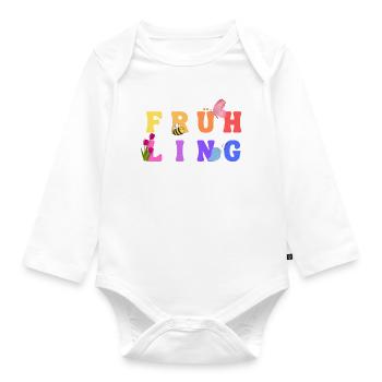 Spring - Season - Organic Longsleeve Baby Bodysuit - white - Front