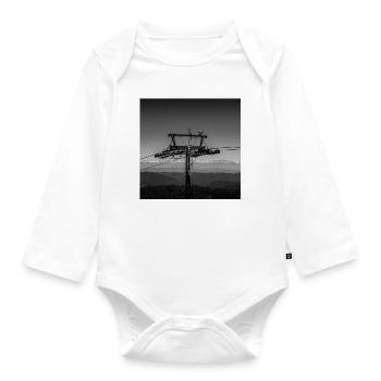 Cable car pillar Feldberg Black Forest Poster Berg - Organic Longsleeve Baby Bodysuit - white - Front