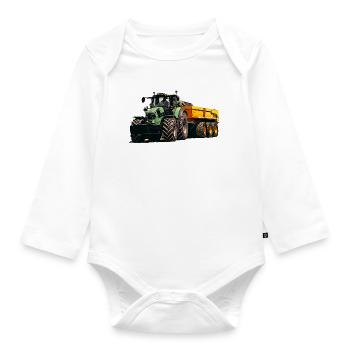 Deutz mit Anhänger Kipper - Baby Bio-Langarm-Body - Weiß - Vorne