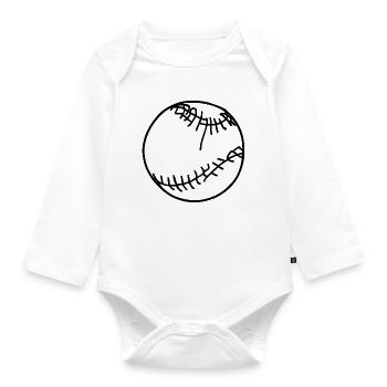 Baseball Ball - Organic Longsleeve Baby Bodysuit - white - Front