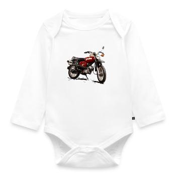 S51 Enduro Simson Motorcycle - Organic Longsleeve Baby Bodysuit - white - Front