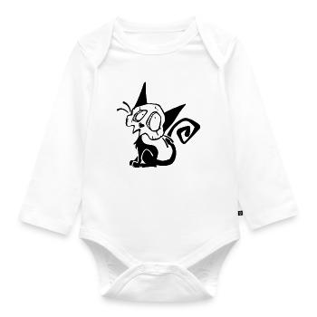 Skull Black Cat - Body Bébé bio manches longues - blanc - Devant