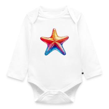 Seestern - Baby Bio-Langarm-Body - Weiß - Vorne
