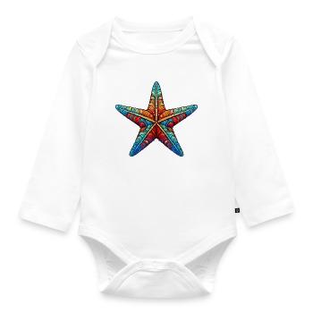 Seestern - Baby Bio-Langarm-Body - Weiß - Vorne