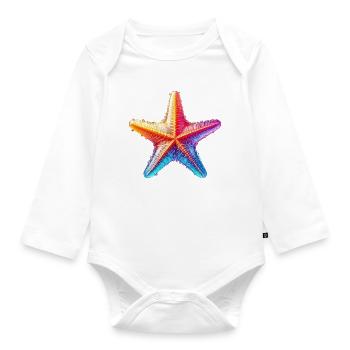 Seestern - Baby Bio-Langarm-Body - Weiß - Vorne