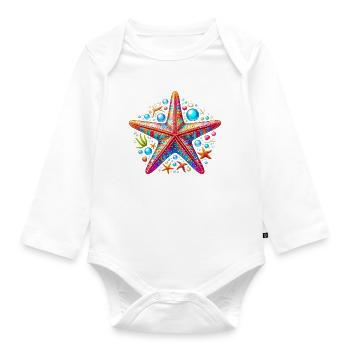Seestern - Baby Bio-Langarm-Body - Weiß - Vorne
