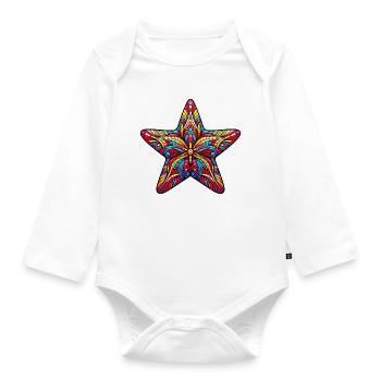 Seestern - Baby Bio-Langarm-Body - Weiß - Vorne