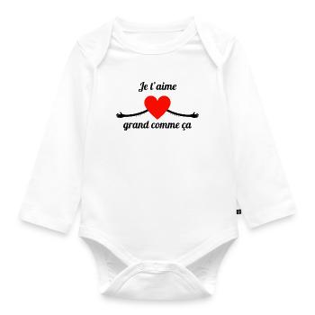 Ich liebe dich, Liebe, aufrichtige Liebe - Baby Bio-Langarm-Body - Weiß - Vorne
