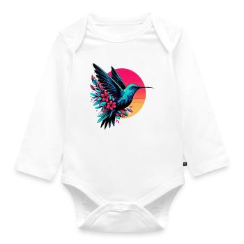 Hummingbird - Organic Longsleeve Baby Bodysuit - white - Front