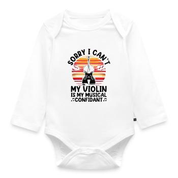 Tut mir leid, ich kann nicht Meine Geige ist mein musikalischer Vertrauter vi - Baby Bio-Langarm-Body - Weiß - Vorne
