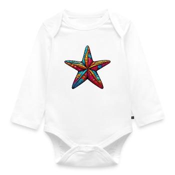 Seestern - Baby Bio-Langarm-Body - Weiß - Vorne