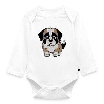 Chien Saint-Bernard - Body Bébé bio manches longues - blanc - Devant