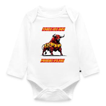 This is my pride flag Spain - Organic Longsleeve Baby Bodysuit - white - Front