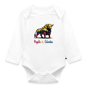 This is the pride of Colombia's flag - Organic Longsleeve Baby Bodysuit - white - Front