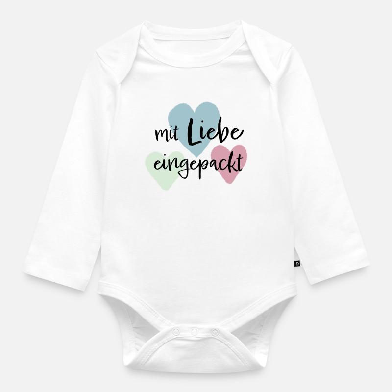 Mit liebe eingepackt - Baby Bio-Langarm-Body - Weiß