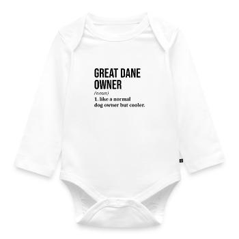 Deutsche Dogge Deutsche Dogge Deutsche Dogge - Baby Bio-Langarm-Body - Weiß - Vorne