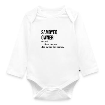 Samoyed - Organic Longsleeve Baby Bodysuit - white - Front