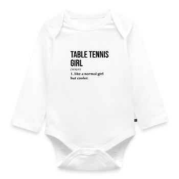 Table Tennis Table Tennis Table Tennis - Organic Longsleeve Baby Bodysuit - white - Front