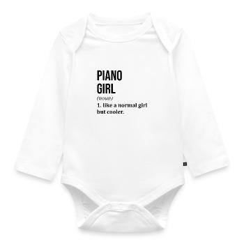 Klavier Klavier Klavier - Baby Bio-Langarm-Body - Weiß - Vorne