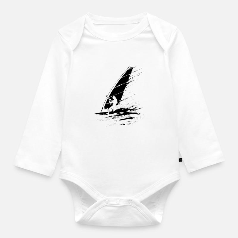 Windsurfer - Baby Bio-Langarm-Body - Weiß