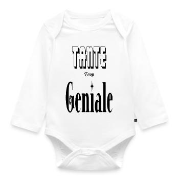 Tante Trop Géniale Tata - Body Bébé bio manches longues - blanc - Devant